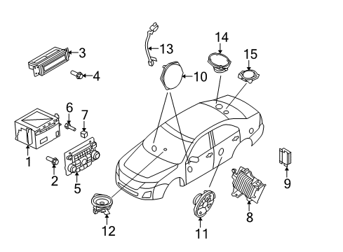 2010 Ford Fusion Sound System Rear Door Speaker Diagram for 9U5Z18808A