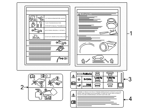 2015 Ford Police Interceptor Utility Information Labels Air Bag Label Diagram for DB5Z5400014A