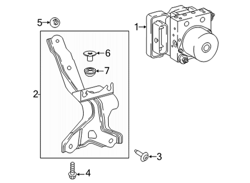 2022 Toyota Camry Anti-Lock Brakes Bracket Assembly, Brake Diagram for 4459006360