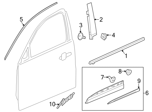 2021 Buick Envision Exterior Trim - Front Door Applique Diagram for 84962266