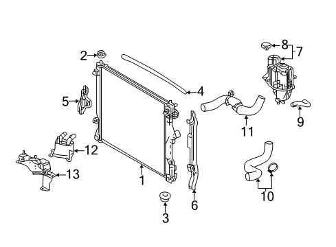 2018 Lexus LS500h Oil Cooler Cooler, Motor Cooling Diagram for G125A50010
