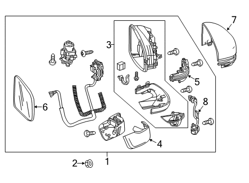 2020 Honda Fit Lane Departure Warning Housing Cap (Platinum White Pearl) Diagram for 76201T5RP01YF