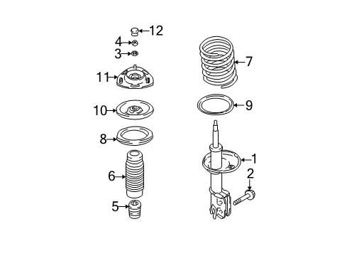 2006 Hyundai Santa Fe Struts & Components - Front Bolt Diagram for 5275726000