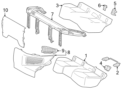 Rear Seat Components Cushion Cover Guide Diagram for 737350A020