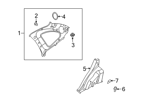 2002 Kia Rio Interior Trim - Quarter Panels Grille-Speaker, RH Diagram for 0K34A68272A06
