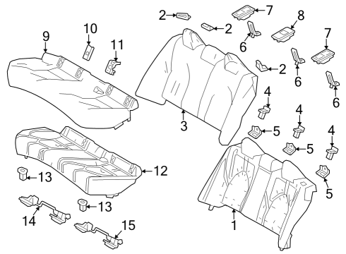 2022 Toyota Camry Rear Seat Components Cover, Rear Seat Shoulder Belt Diagram for 7337333030C1