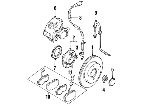 2002 Mercury Cougar Rear Brakes Rear Speed Sensor Diagram for F7RZ2C190BB
