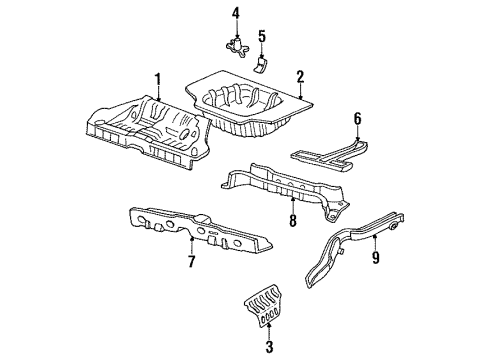 1995 Hyundai Sonata Rear Floor & Rails Panel-Rear Floor Diagram for 6551134100