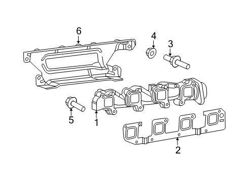 2006 Dodge Ram 1500 Exhaust Manifold Exhaust Manifold Diagram for 5037123AC