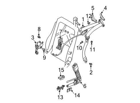 2005 BMW M3 Seat Belt Bracket, Plug Connection Hellgrau Diagram for 61138099170
