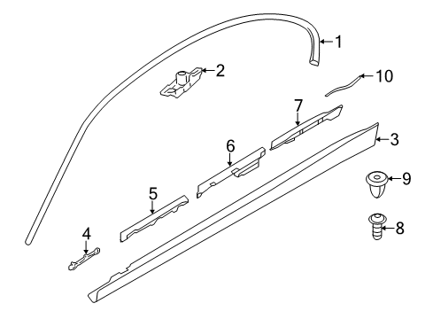 2015 BMW 328d xDrive Exterior Trim - Pillars, Rocker & Floor Finisher, Side Frame Left Diagram for 51337260943