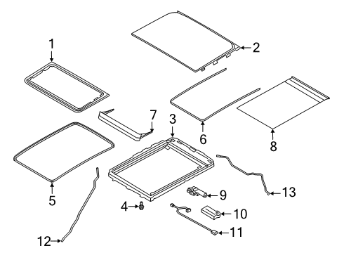 2022 Lincoln Aviator Sunroof Motor Diagram for LC5Z15790C