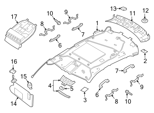 2020 Infiniti QX50 Interior Trim - Roof Map Lamp Assy Diagram for 264305NA0A