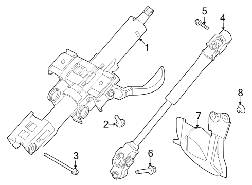 Steering Column & Wheel, Steering Gear & Linkage Bolt Diagram for 01125A1051