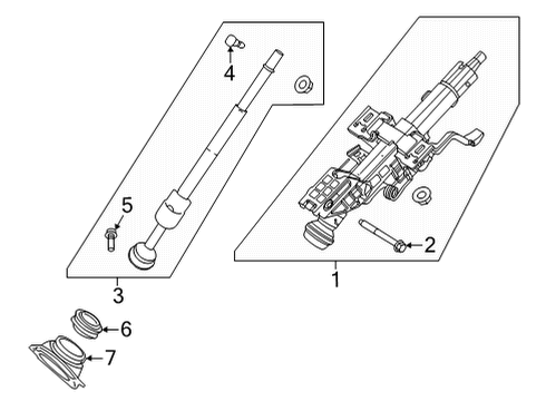 Steering Column Assembly Joint Assy-Steering Column, Lower Diagram for 480806SA0A