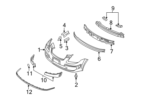 2009 Kia Rio Front Bumper MOULDING -Front Bumper Protector Diagram for 865241G050