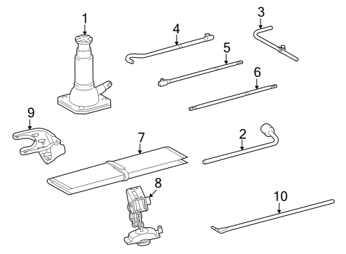2011 Toyota 4Runner Jack & Components Bracket Assembly, Spare Diagram for 5192060040