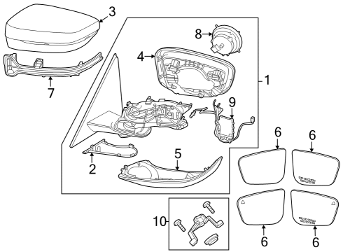 Outside Mirrors MIRROR GLAS HEATED PLANE LEF Diagram for 51167955147