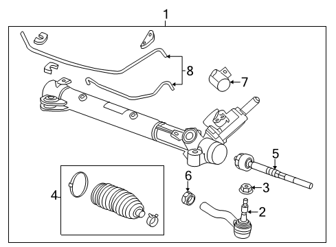 2012 Cadillac CTS P/S Pump & Hoses, Steering Gear & Linkage Pipe Kit Diagram for 19208388