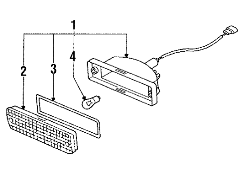 1988 Nissan D21 Bulbs Lamp Assembly-Turn Signal Front LH Diagram for B613541G02