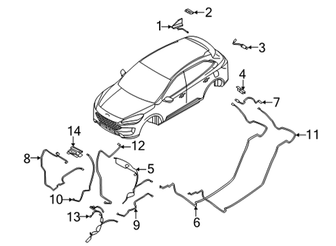 2021 Ford Escape Antenna & Radio CABLE Diagram for LX6Z19A397LPE