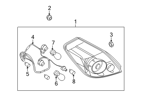 2012 Nissan Altima Bulbs Lamp Assembly-Rear Combination, LH Diagram for 26555JB100