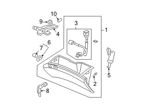 2007 Acura TSX Trunk Box Assembly (Graphite Black) Diagram for 77501SECA03ZA