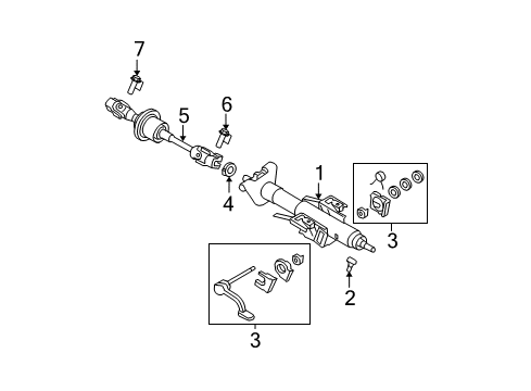 2011 Chevrolet Malibu Steering Column, Steering Wheel Steering Column Diagram for 25933397