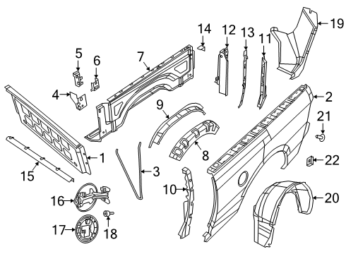 1987 Dodge Diplomat Front & Side Panels Shield-Splash Diagram for 68400488AB