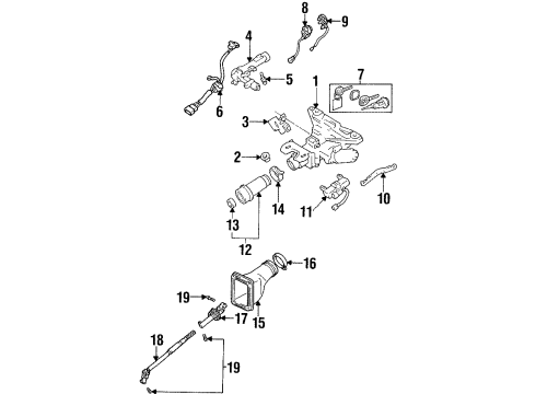 1993 Lexus SC400 Ignition Lock Telescopic Steering Gear Assembly, With Motor Diagram for 4580024020