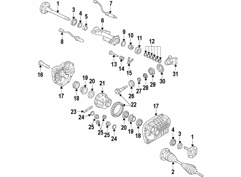 2012 GMC Sierra 1500 Front Axle, Axle Shafts & Joints, Differential, Drive Axles, Propeller Shaft Inner Shaft Diagram for 22761721