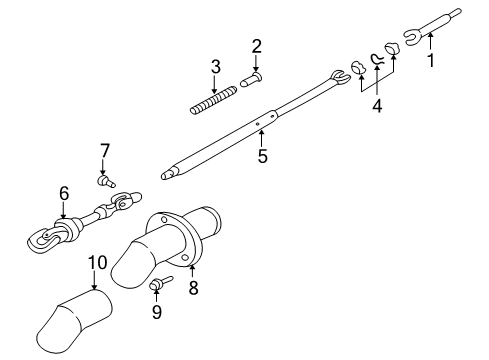 2003 Chevrolet Impala Shaft & Internal Components Steering Gear Coupling Shaft Assembly Diagram for 19179923