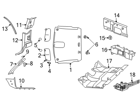 2008 Dodge Ram 1500 Interior Trim - Cab Panel-B Pillar Lower Trim Diagram for 5HA58BD5AG