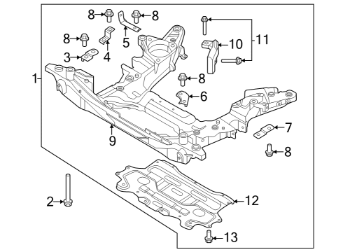 Suspension Mounting - Front Bolt Diagram for 62498B1000