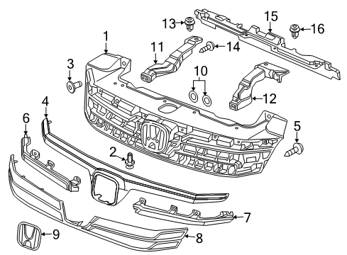 2000 Land Rover Range Rover Grille & Components Emblem (H) Diagram for 75700TR0000