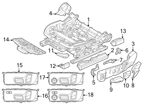 Tracks & Components Lever, Backrest Angle Adjustment, Left Diagram for 52107415097