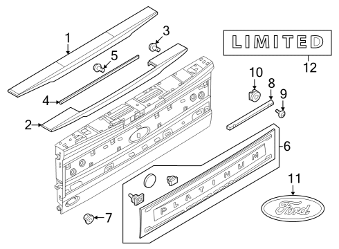 Exterior Trim - Tail Gate Park Lamp Nut Diagram for W718710S300