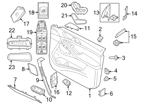Interior Trim - Front Door Clip Diagram for 46638522828