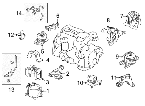 2015 Honda Accord Engine & Trans Mounting Pipe Assy B, Ecm S Diagram for 50943T2FA00