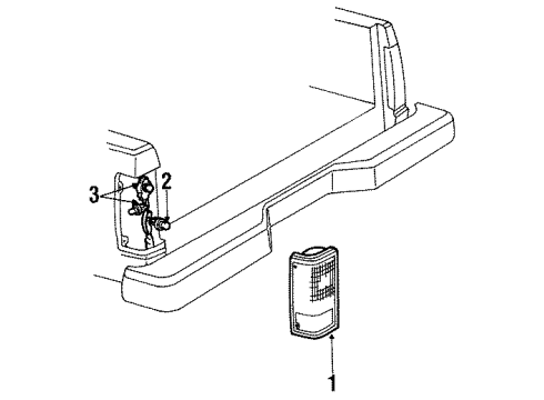 1987 Chevrolet S10 Tail Lamps Lens-Rear Combination Lamp Diagram for 475922