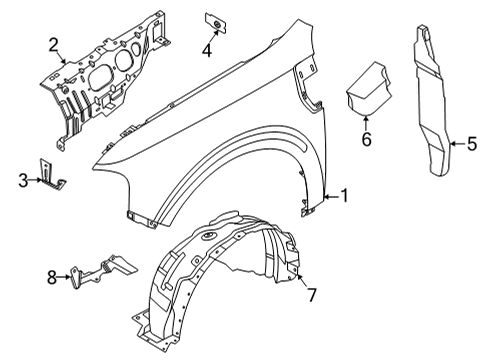 Fender & Components GUARD - FRONT SPLASH Diagram for NZ6Z16103A