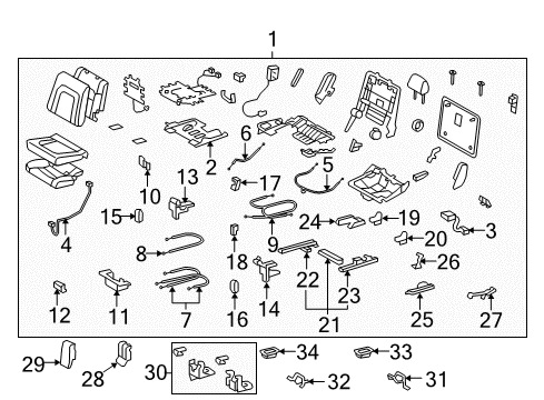 2009 Toyota Land Cruiser Rear Seat Components Lock Diagram for 7265060170