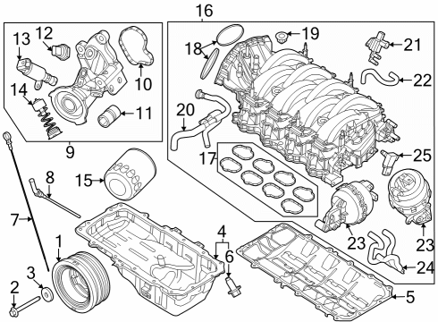 Engine Parts Adapter Gasket Diagram for JR3Z6840A