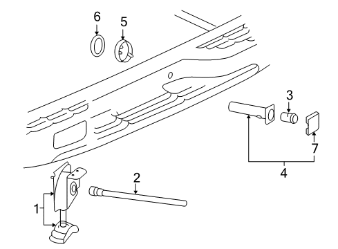 2005 Chevrolet Silverado 1500 Spare Tire Carrier Lock Cylinder Diagram for 15785099