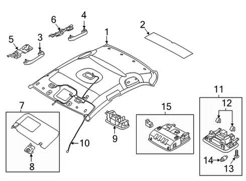 2022 Hyundai Elantra Interior Trim - Roof Sunvisor Assy, Lh Diagram for 85210AA020TVN