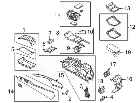 Center Console PANEL - CONSOLE Diagram for MA1Z58045E24AB
