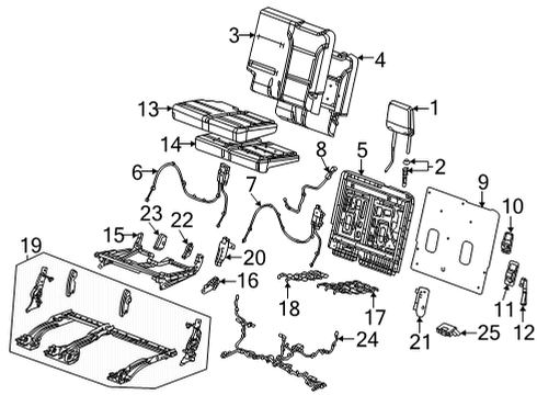 2022 Chevrolet Tahoe Third Row Seats Anchor Cover Diagram for 84266480
