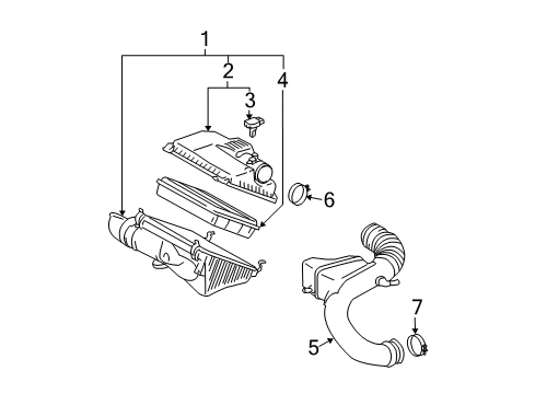 2003 Toyota 4Runner Filters Cleaner Assy, Air Diagram for 1770050250
