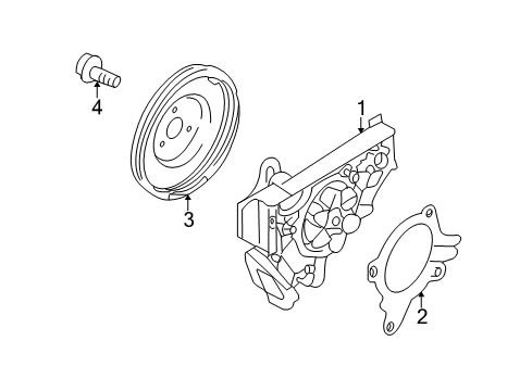 2002 Kia Rio Water Pump Gasket-Water Pump Diagram for 251242X000