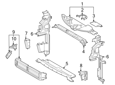 Splash Shields Air Guide Diagram for 165940P020